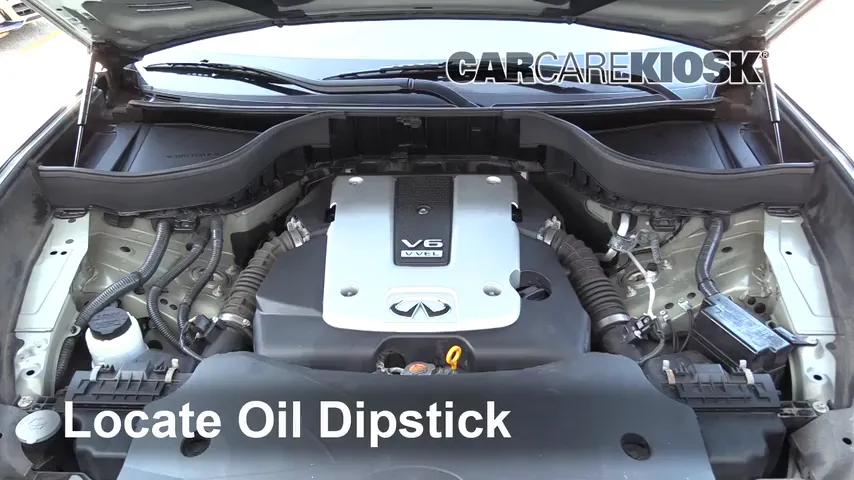 2014 Infiniti QX70 3.7L V6 Oil Check Oil Level